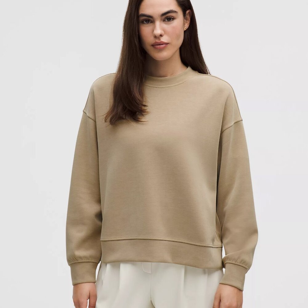 Lululemon Softstreme Perfectly Oversized Cropped Crew - Tan - Size 4